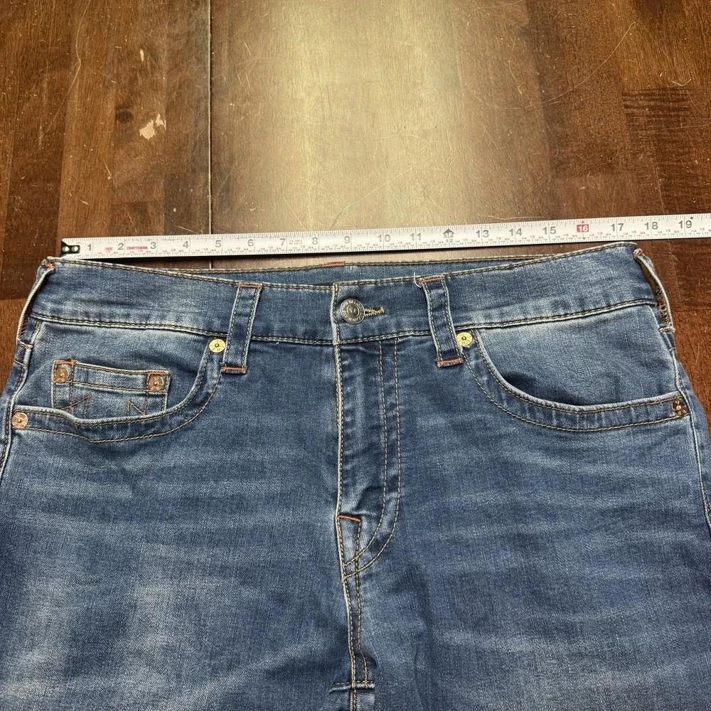 True Religion Geno‎ Relaxed Slim Jeans Mens 33 (fits 35x32) Fade Wash Stretch